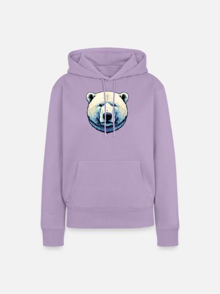 Weißer Eisbär - Frauen Premium Bio Hoodie - Lavendel