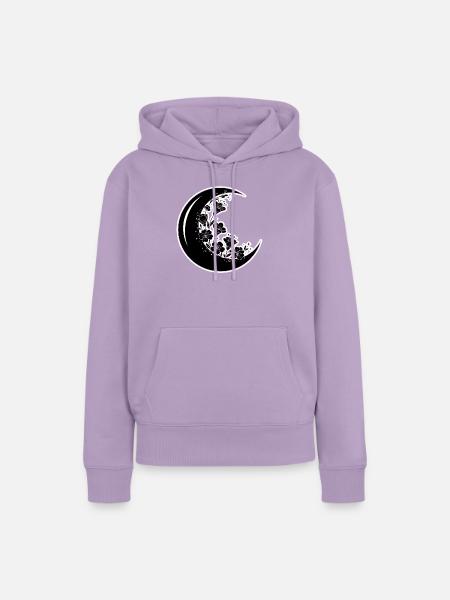 Blumen Mondphase Illustration - Frauen Premium Bio Hoodie - Lavendel