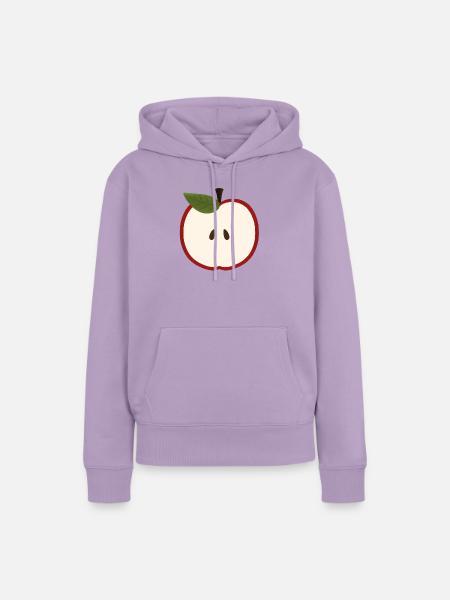 Apfel Halb Illustration - Frauen Premium Bio Hoodie - Lavendel