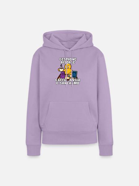 Ressourcenmanagement: Kaffee & Angst - Frauen Premium Bio Hoodie - Lavendel
