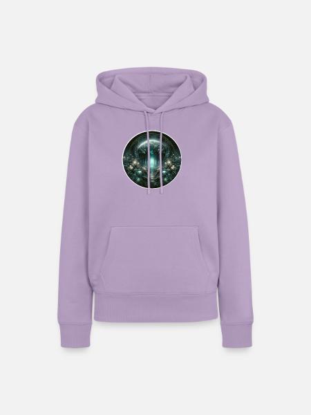 Kreisförmiger Mondwald - Frauen Premium Bio Hoodie - Lavendel