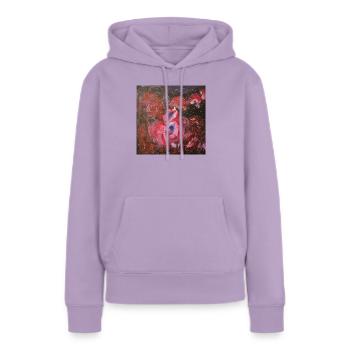 Carina's Galerie  - Frauen Premium Bio Hoodie - Lavendel - Vorne - AI Model Female 172 light (172cm)
