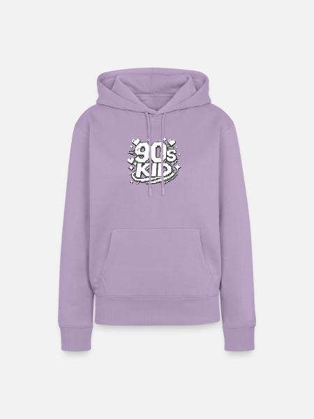 90er Kid Pixel Design - Frauen Premium Bio Hoodie - Lavendel