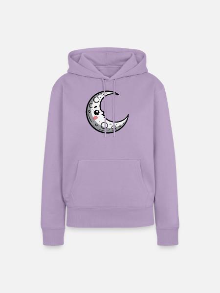 Mond - Frauen Premium Bio Hoodie - Lavendel