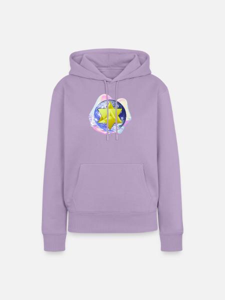 Surreale Merkaba-Erde - Frauen Premium Bio Hoodie - Lavendel