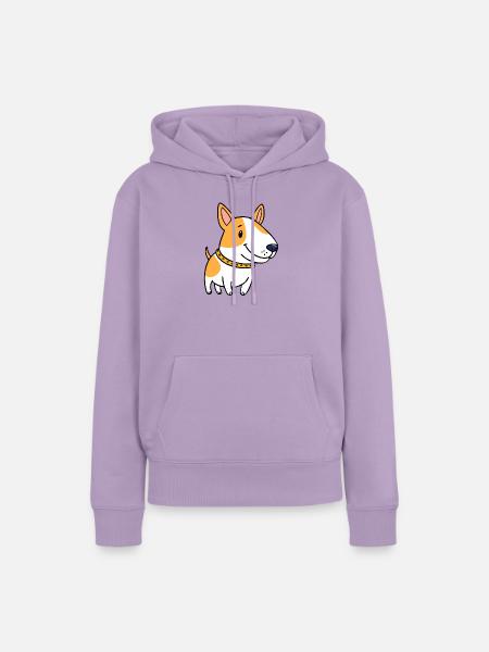 Terri ein Bullterrier-Welpe (Chibi-Comic) - Frauen Premium Bio Hoodie - Lavendel
