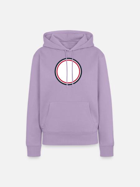 Kreis Rahmen Rot - Wunschtext Selbst Gestalten - Frauen Premium Bio Hoodie - Lavendel