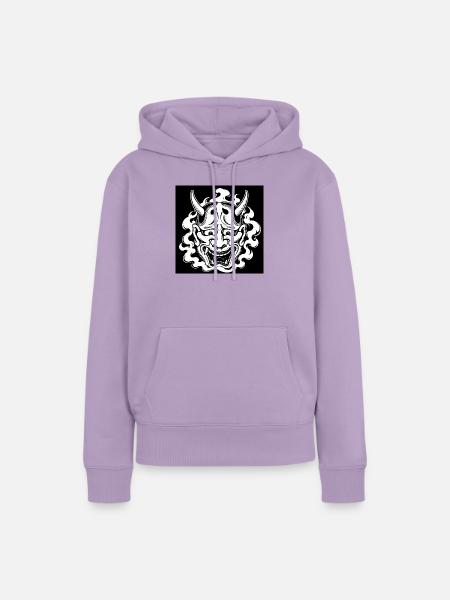Hannya Maske - Frauen Premium Bio Hoodie - Lavendel