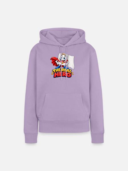 Lustiger Toilettenpapier-Held - Frauen Premium Bio Hoodie - Lavendel