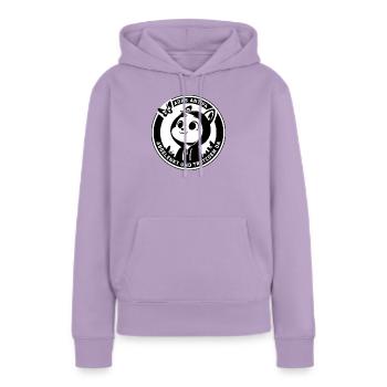 Abgelenkt und trotzdem da -ADHS Antifa - Frauen Premium Bio Hoodie - Lavendel - Vorne - AI Model Female 172 light (172cm)