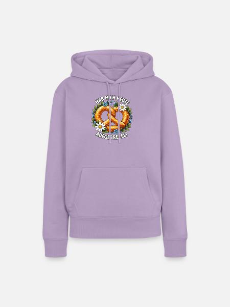 Aufgebrezelt - Frauen Premium Bio Hoodie - Lavendel