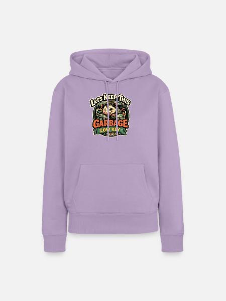 Garbage Low Key Waschbär - Frauen Premium Bio Hoodie - Lavendel