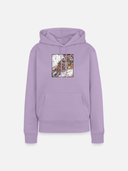 Japanische Tattoos Wand Retro - Frauen Premium Bio Hoodie - Lavendel