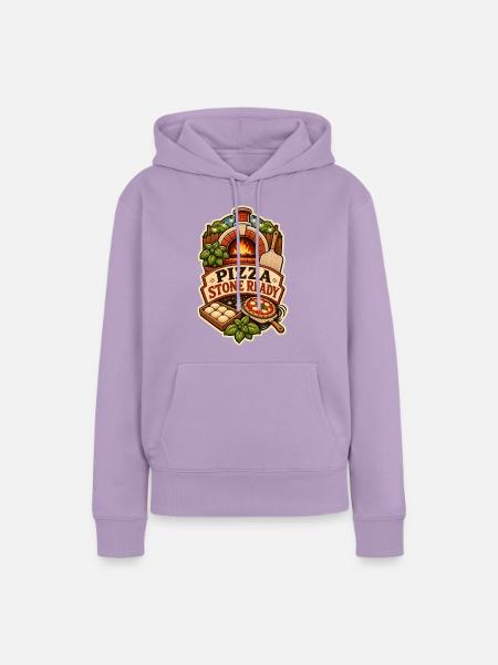 PIZZA STONE READY - Frauen Premium Bio Hoodie - Lavendel