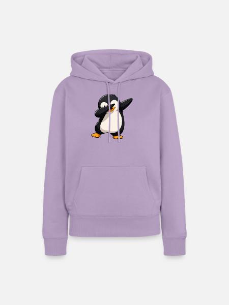 Dab Pinguin Comic - Frauen Premium Bio Hoodie - Lavendel