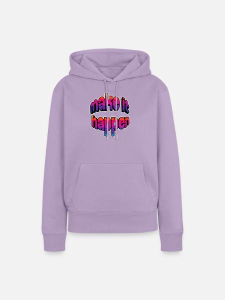 Make It Happen Gradient - Frauen Premium Bio Hoodie - Lavendel