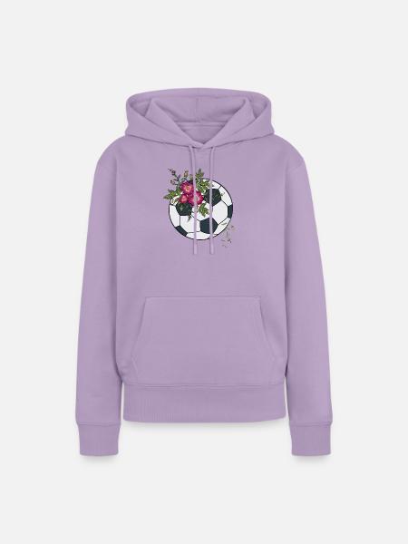 Fußball mit Blumen - Frauen Premium Bio Hoodie - Lavendel