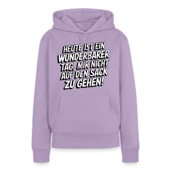 Wunderbarer Tag – Geh mir nicht auf den Sack - Frauen Premium Bio Hoodie - Lavendel - Vorne - AI Model Female 172 light (172cm)