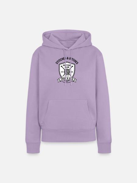 Strickclub-Schildmaschen und Bitches - Frauen Premium Bio Hoodie - Lavendel