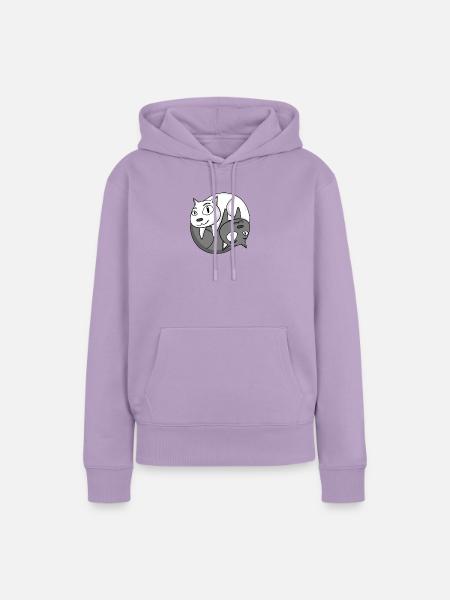 Yin Yang Katze - Frauen Premium Bio Hoodie - Lavendel
