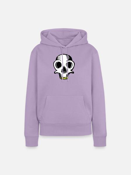 Skull (dreifarbig) - Frauen Premium Bio Hoodie - Lavendel