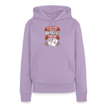 Magic Trick - Kartenzauber Vintage Design - Frauen Premium Bio Hoodie - Lavendel - Vorne - AI Model Female 172 light (172cm)