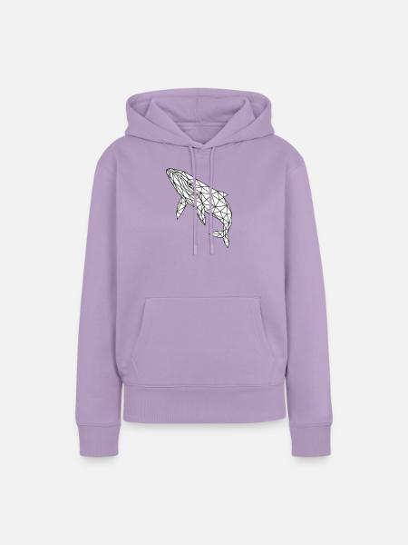 Geometrischer Polygonwal - Frauen Premium Bio Hoodie - Lavendel
