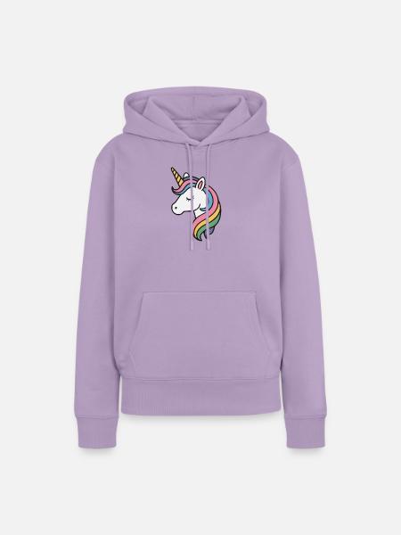 Einhorn Mädchen - Frauen Premium Bio Hoodie - Lavendel