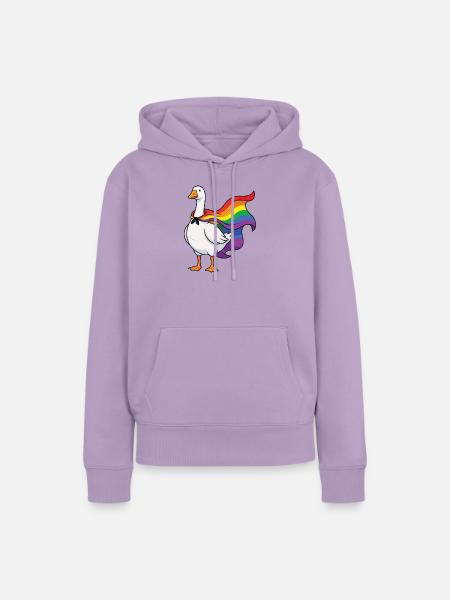 LGBTQ-Pride-Monat – Lustige stolze Gans - Frauen Premium Bio Hoodie - Lavendel