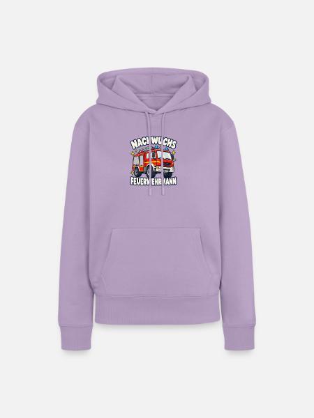 Nachwuchs Feuerwehrmann mit Feuerwehrauto - Frauen Premium Bio Hoodie - Lavendel