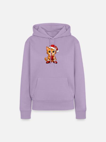 Orange Tabby-Katzengarn Weihnachten - Frauen Premium Bio Hoodie - Lavendel