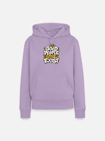 Gute Menschen existieren – Graffiti Stil - Frauen Premium Bio Hoodie - Lavendel