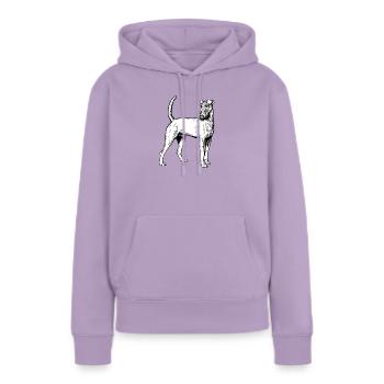 Irish Terrier Mailo 2023 sw - Frauen Premium Bio Hoodie - Lavendel - Vorne - AI Model Female 172 light (172cm)