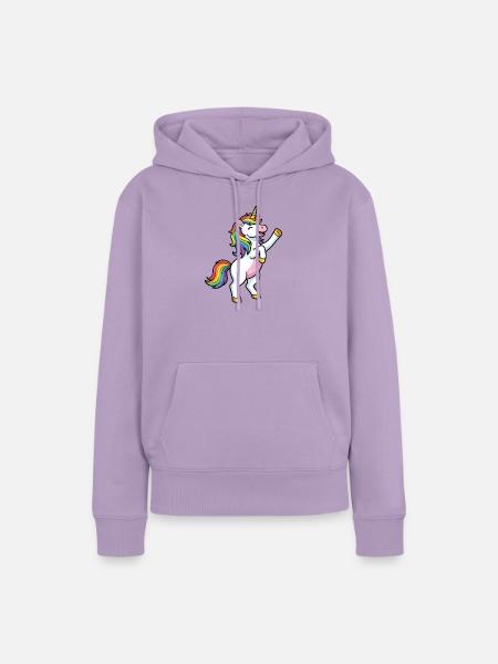 Regenbogen-Einhorntanz - Frauen Premium Bio Hoodie - Lavendel