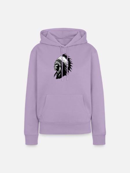 Indianerhäuptling - Frauen Premium Bio Hoodie - Lavendel