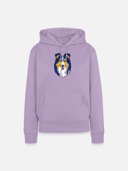 Collie - Frauen Premium Bio Hoodie - Lavendel