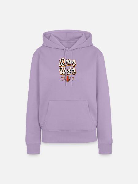 Down Under Retro Arrow Design - Frauen Premium Bio Hoodie - Lavendel