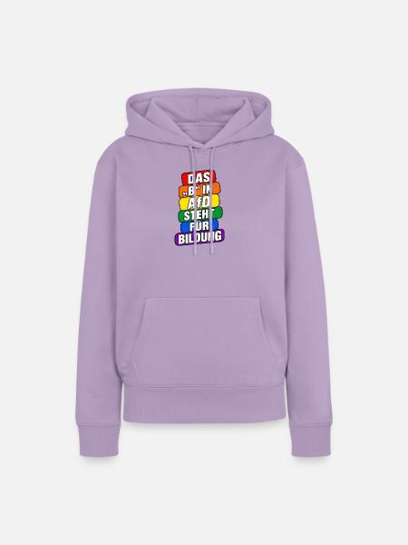 Das B in AfD steht für Bildung – Satire - Frauen Premium Bio Hoodie - Lavendel