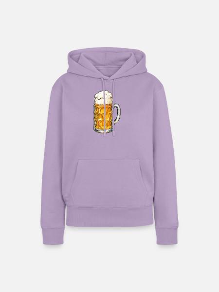 Bierkrug mit Schaum - Frauen Premium Bio Hoodie - Lavendel