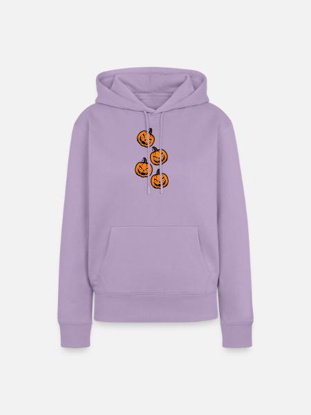 Kürbis Halloween - Frauen Premium Bio Hoodie - Lavendel