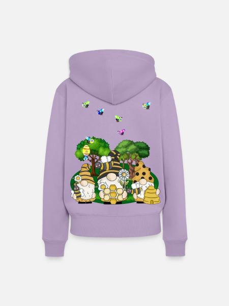 Bienenkolonie-Wabengarten - Frauen Premium Bio Hoodie - Lavendel