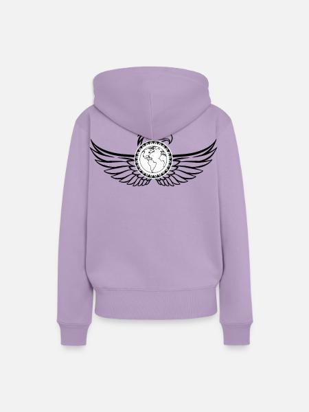 Die Weld beschützt von einem Adler - Frauen Premium Bio Hoodie - Lavendel