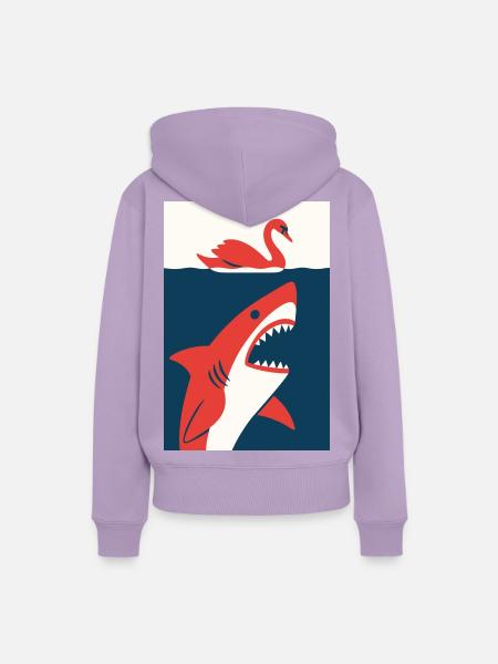 Schwan trifft Hai #2 - Frauen Premium Bio Hoodie - Lavendel