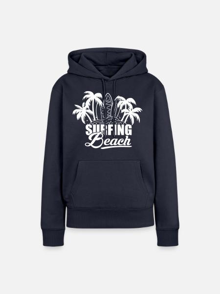 surfing beach - Frauen Premium Bio Hoodie - Navy