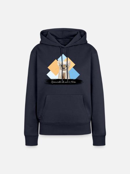 JvG Marder "Zermarder da nit is Hirn." - Frauen Premium Bio Hoodie - Navy