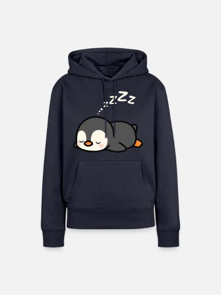 Süßes Pinguin-Nickerchen - Frauen Premium Bio Hoodie - Navy