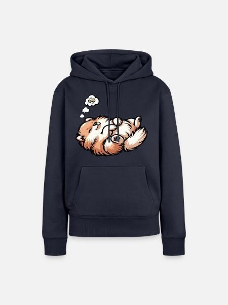 Zwergspitz Zwergspitze Spitzhund Zwergspitzhalter - Frauen Premium Bio Hoodie - Navy