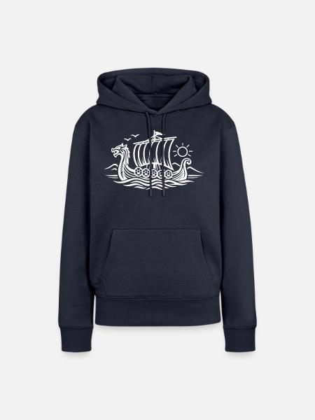 Wikingerschiff - Frauen Premium Bio Hoodie - Navy