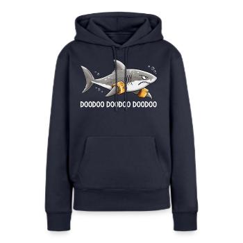 Doo Doo Hai Schwimmflügel Meer Humor - Frauen Premium Bio Hoodie - Navy - Vorne - Julia (174cm)