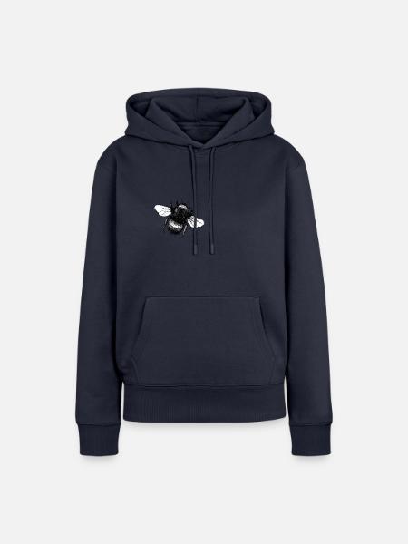 Die Hummel. Illustrativer Tier Print - Frauen Premium Bio Hoodie - Navy
